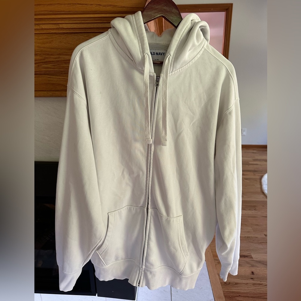 Old navy Zip up hooded sweatshirt. XL. White